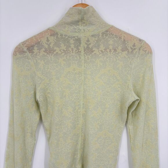 Free People Intimately “You And I” Floral Turtleneck Thermal, Sz XS, Light Green - Picture 7 of 11